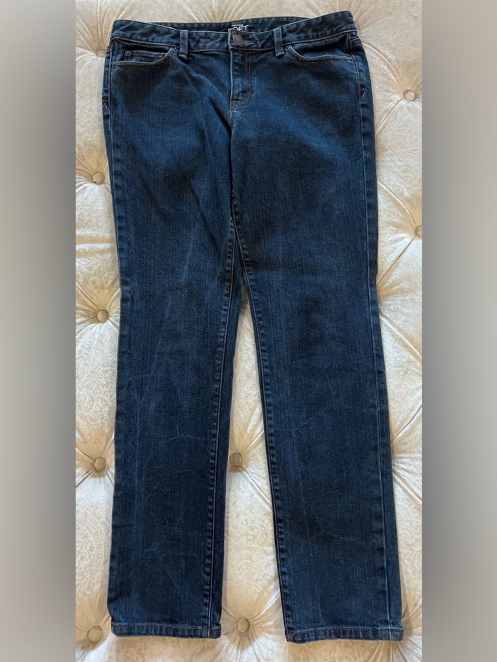 Ann Taylor LOFT Dark Blue Straight Leg Jeans Size 12